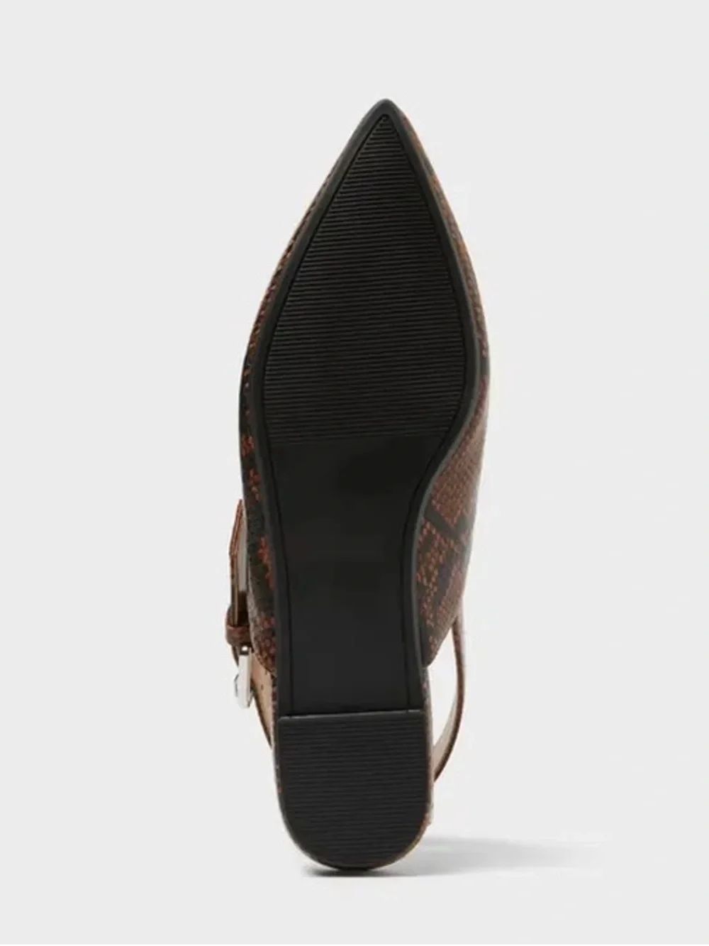 NWT Women’s Pointed Slingback Flat in Brown Snake Print with Memory Foam Insole - Picture 4 of 4